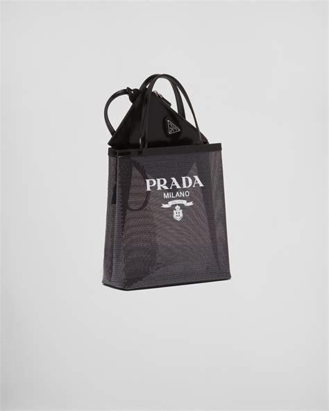 Borsa Shopping In Rete Con Paillettes Nero .